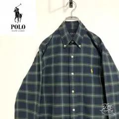 超人気❗️ラルフローレン　ワンポイントロゴシャツ　S90s刺繍古着希少レア長袖BD