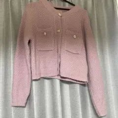 GRL ピンク ニットカーディガン ゴールドボタン 長袖 春 秋