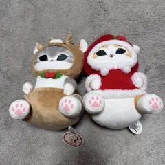 モフサンド クリスマスにゃんBIGぬいぐるみ　サンタ、トナカイ　2点セット