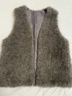 coen カーリーフェイクファーベスト モカ