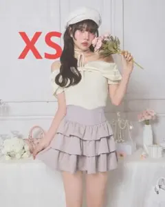 フリル美脚スカート くすみピンク XS