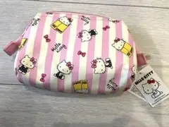 【タグ付き】ハローキティ ポーチ ピンク　ワイヤーポーチ