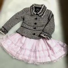 Mezzo Piano【未使用品】スカートピンク・ジャケットグレー 120cm