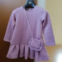 ワンピース ラベンダー色 ポシェット付きのサムネイル