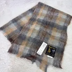 新品未使用品 セルコン 英国産 ひざ掛け 希少モヘヤ62%使用 チェック柄