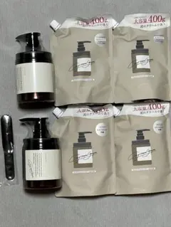 ココネ　クレイクリームシャンプー 詰め替え400g×4袋、ポンプ付き2本