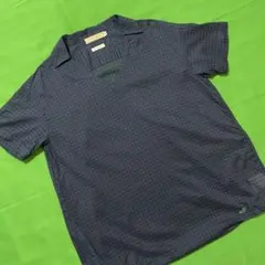 ●クロコダイル●半袖スキッパープルオーバーシャツ M ネイビー チェック 半袖のサムネイル