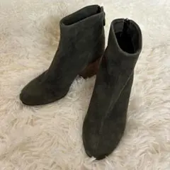美品 ファビオルスコーニ ブーツ スエード 23 ダークグリーン