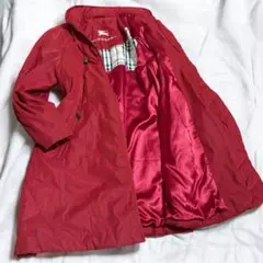 希少 BURBERRY bロゴ刺繍 チェック 中綿 コート ヴィンテージ 9号