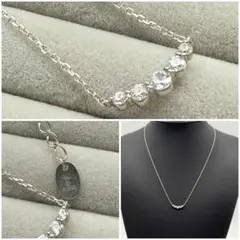 4℃ ネックレス　正規品　美品　ラインストーン　シルバー　USED