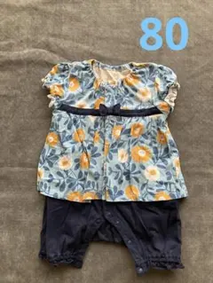 【サイズ80】ベビーロンパース　花柄　女の子ロンパース　女の子ベビー服