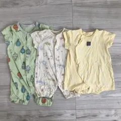 ベビー　赤ちゃん　ロンパース　半袖　まとめ売り　黄色　緑　50 60