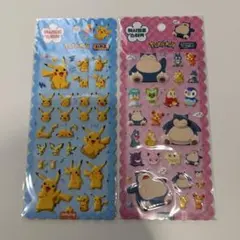 【韓国限定】ポケモン・マシュマロシール・ピカチュウ・カビゴン他　２枚セット