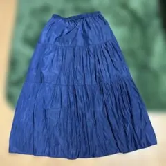 送料無料☆AGネイビー ティアードロングスカート Mサイズ☆