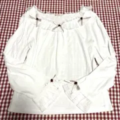 専用　axes femme アクシーズ　リボンフリル装飾ホワイト長袖トップス