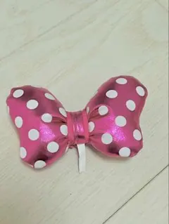 湊*様 ディズニー ピンク 水玉 蝶結び ヘアクリップ