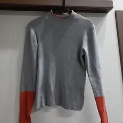 niko and ... グレーとオレンジの長袖セーター