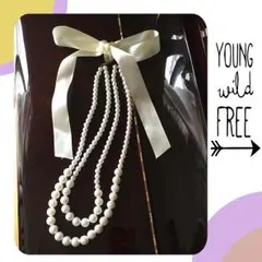 リボン♡パールネックレス♡