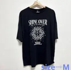 SHEIN メンズ　Tシャツ　半袖　トップス　ブラック　黒　Mサイズ