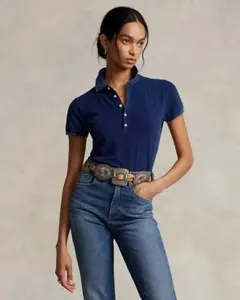 【新品タグ付き】ポロラルフローレン ポロシャツ デニム風 コットン Mサイズ相当