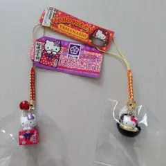 ご当地キティ　根付ストラップ 山梨限定〜桔梗信玄餅&ほうとう〜