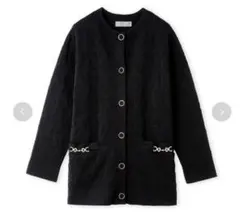 セルフォードロゴふくれジャガードニットカーディガン