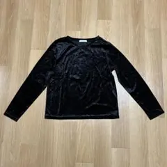 GLOBAL WORK グローバルワーク ベロアカットソー 黒