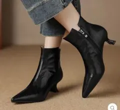 極美品✨】MANA 深履きパンプス 黒本革×スネーク柄 ロングセラー