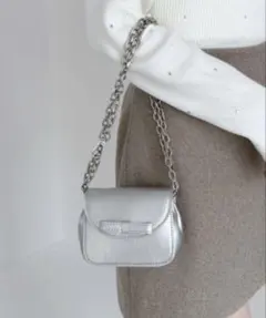 リボンミニショルダーBAG シルバーのサムネイル