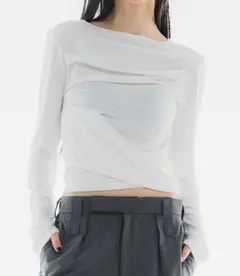 oaf DRAPE SILKY TOP IVORY カットソー