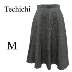 Techichi テチチ ウール混 フレアスカート M ブラウン 秋冬