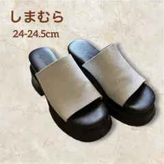 【しまむら】厚底サンダル ビジュ付 グレーのサムネイル