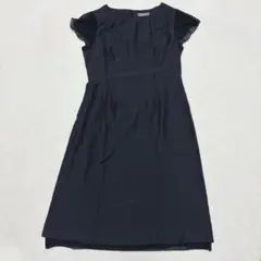 Spick&Span ブラック ワンピース シルク フレンチスリーブ フォーマル