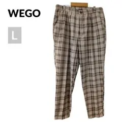 WEGO ウィゴー チェック柄 カジュアルパンツ L ベージュ/ブラウン メンズ