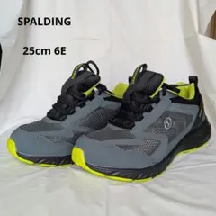 SPALDING 防水スニーカー 25cm 6E グレー×イエローのサムネイル