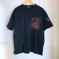 【美品】 バイカラー 半袖 Tシャツ 3L 黒 紺 ポケット メンズ 大きめ