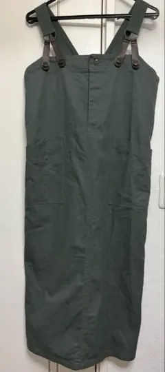 エヘカソポ　ジャンパースカート オリーブグリーン サロペット