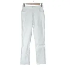 スキニーパンツ　ホワイト【M】　スリム　のびのび　　 ウエストゴム　ポケット4個