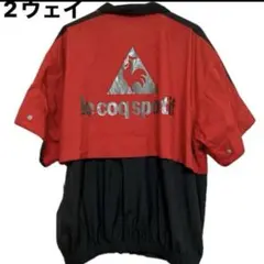 le coq sportif 2ウェイジャケット 赤黒メンズM袖取り外し可能