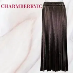 ☆極美品☆チャームベリーック ベロア プリーツスカート 光沢感 Lサイズ 秋冬