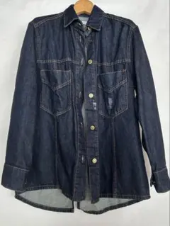 ZARA ロングデニムシャツジャケット スリット入 XS (日本サイズでM程度)