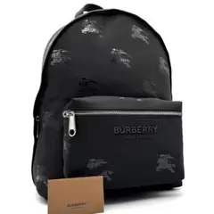 未使用に近い バーバリー リュック ホースロゴ 馬上の騎士 大容量 メンズ 黒