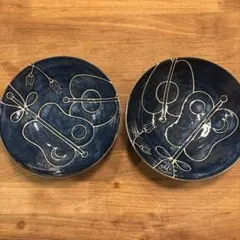大相撲枡席土産　青(藍)色　皿ボウル 2個セット