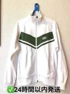 【美品】Nike ジップアップジャケット ホワイト/グリーンSサイズのサムネイル