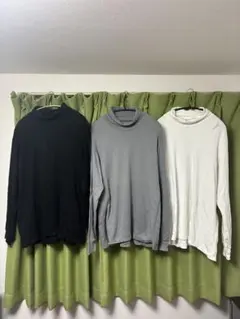 美品　ユニクロ　ソフトタッチタートルネックTシャツ　3枚セット