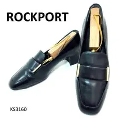 ロックポート　美品　スクエアトゥ　金具　本革　レザー　23.5cm