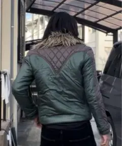 archive fur jacket green 00s y2k