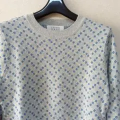 【ローリーズファーム】ニットセーター プルオーバー 小花柄 長袖 フリル L