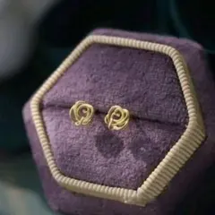 ピアス 18K 薔薇 バラ ばら 一粒 ピアス