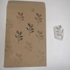 葉模様のゴムスタンプ